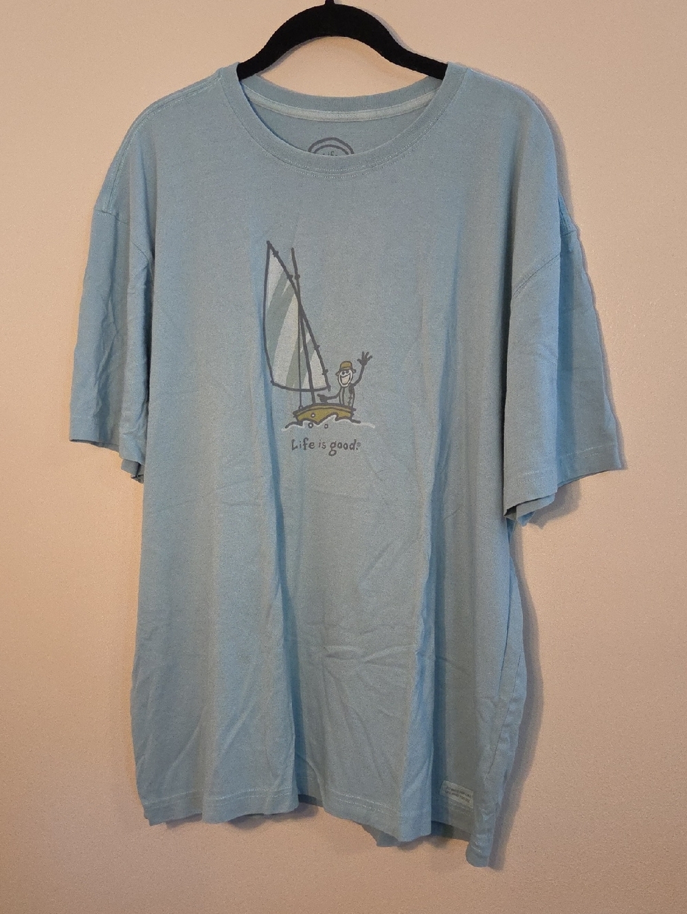 Life Is Good Light Blue Short-Sleeve Sailboat Graphic Tee, XL